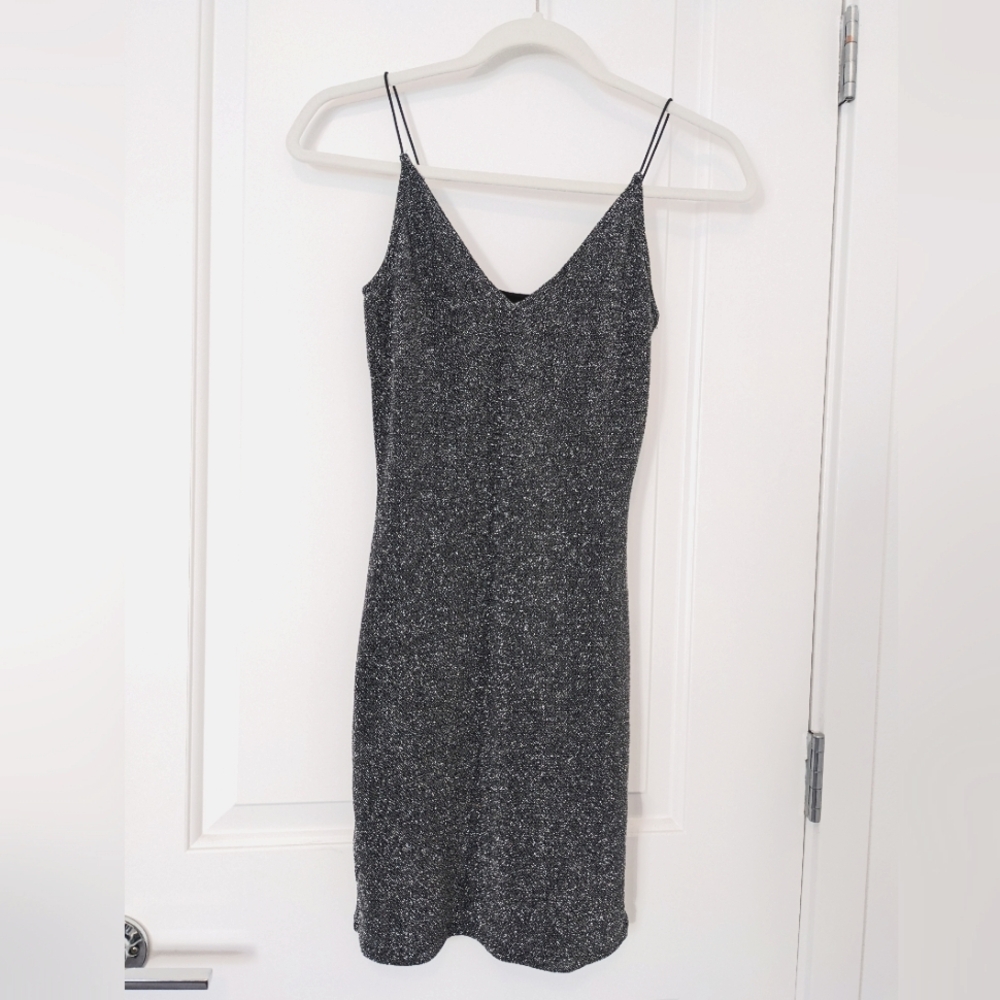 Shimmery black and silver dress